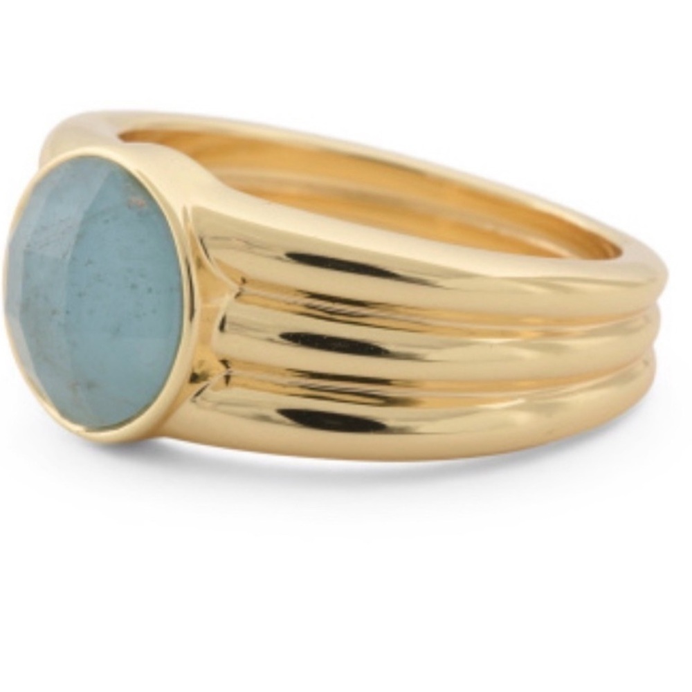 Gorjana gold reed power gemstone ring